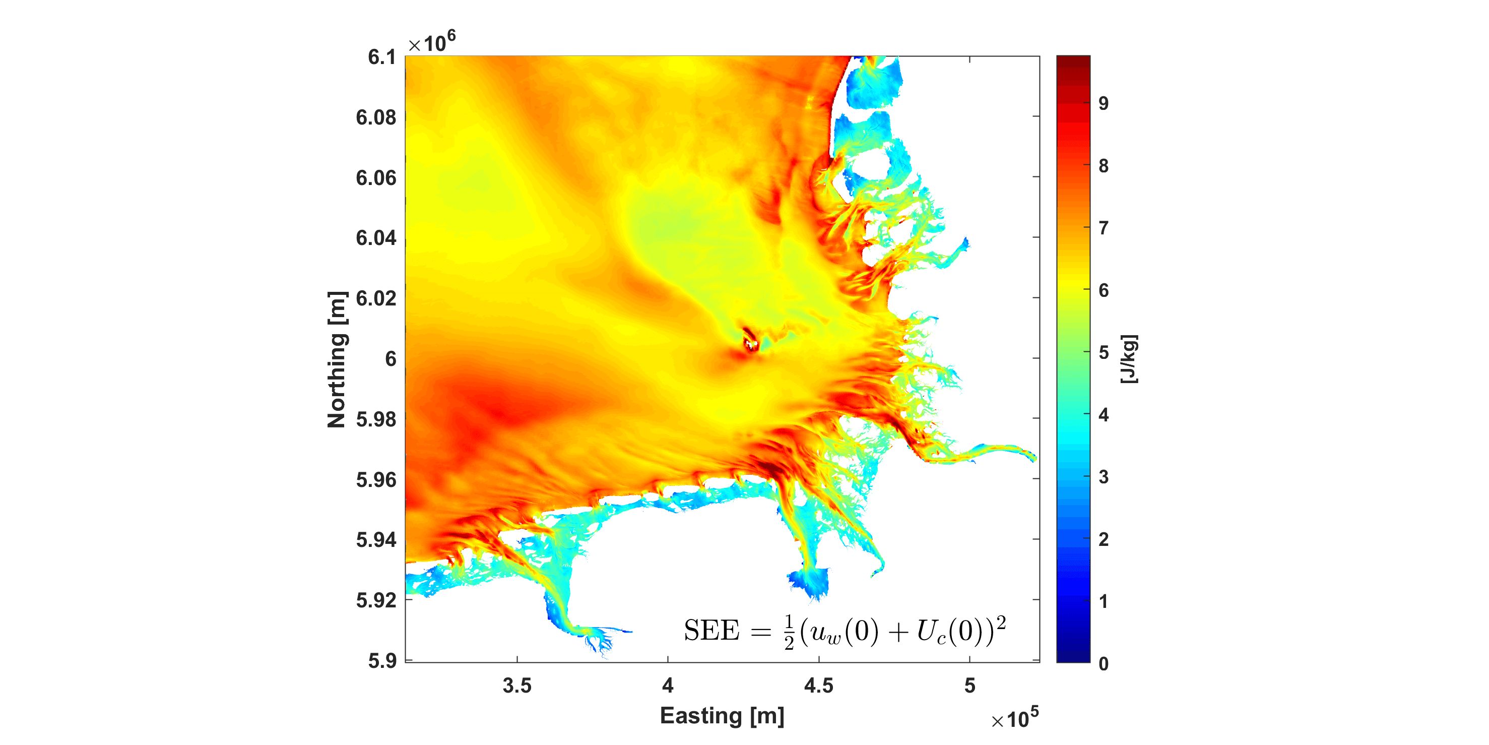 Map of Specific Exposure Energy in the German Bight